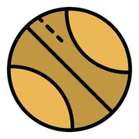 vector de contorno de color de icono de pelota de baloncesto cortado