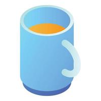 Tea mug icon, isometric style vector