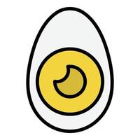 Half boiled egg icon color outline vector