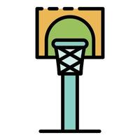 Home basketball tower icon color outline vector