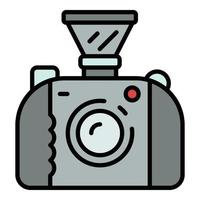 Underwater camera icon color outline vector