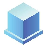 icono de cubo azul, estilo isométrico vector