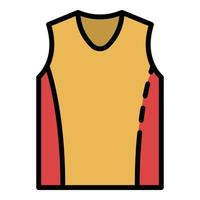vector de contorno de color de icono de chaleco de baloncesto