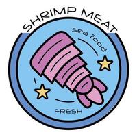 Raw shrimp meat logo, outline style vector