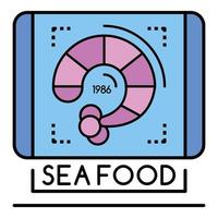 logotipo de comida de mar de camarones, estilo de contorno vector