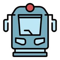 Train front view icon color outline vector