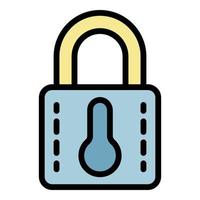 Closed smart lock icon color outline vector