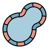 vector de contorno de color de icono de piscina infantil