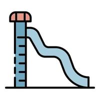 Big water slide icon color outline vector