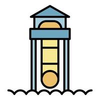 Child water slide icon color outline vector