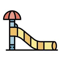 Child small water slide icon color outline vector