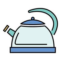 Whistle kettle icon color outline vector