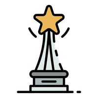 Cinema star cup icon color outline vector