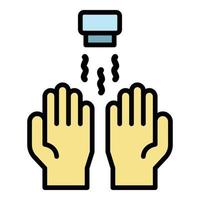 Dry hands icon color outline vector