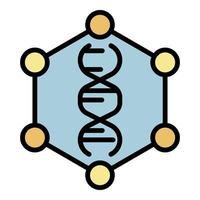 DNA molecules icon color outline vector