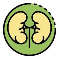 Kidneys in a circle icon color outline vector