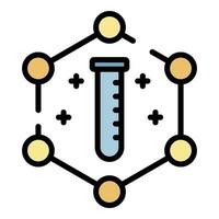 Molecular compound tube icon color outline vector