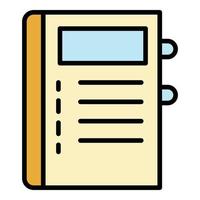 Notepad icon color outline vector