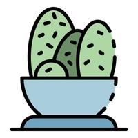 Room cactus pot icon color outline vector