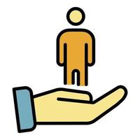 Help care man icon color outline vector