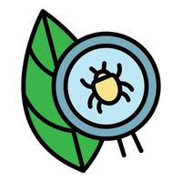 Mite on leaf icon color outline vector