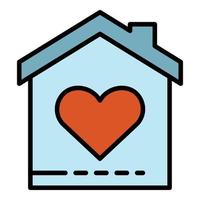 Charity house icon color outline vector