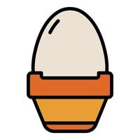 Whole egg icon color outline vector