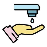 Wash hand icon color outline vector