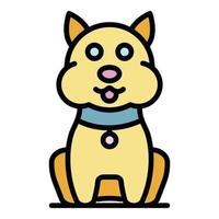 Mite on cat icon color outline vector