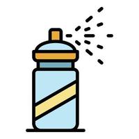 Mite spray bottle icon color outline vector