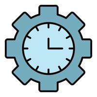 Time business gear icon color outline vector