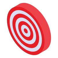 Red white target icon, isometric style vector