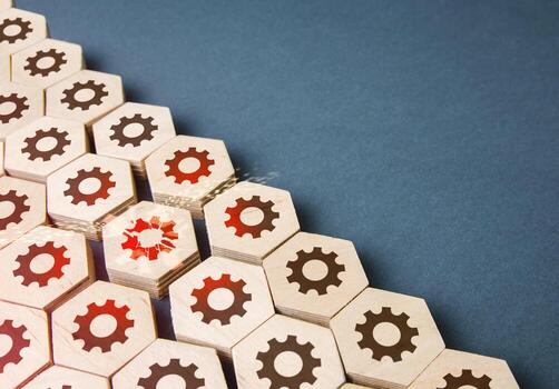 Failure of one element threatens the integrity of the entire mechanism system. Critical breakdown. Reliability, fault tolerance. Make repairs. Error correction. Violation, out of order, malfunction photo