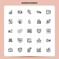 OutLine 25 Modern Business Icon set Vector Line Style Design Black Icons Set Linear pictogram pack Web and Mobile Business ideas design Vector Illustration