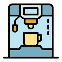 Coffee machine icon color outline vector