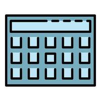 Office calculator icon color outline vector