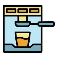 Digital coffee machine icon color outline vector