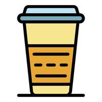 Take and go coffee icon color outline vector
