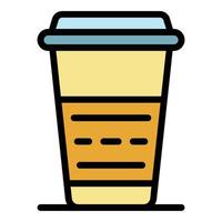 Take and go coffee icon color outline vector