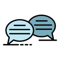 Recruitment chat icon color outline vector