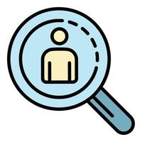 Magnify recruitment glass icon color outline vector