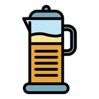 Kettle coffee icon color outline vector