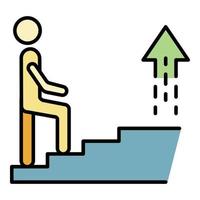 Career stairs icon color outline vector