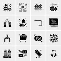 16 iconos de negocios universales vector ilustración de icono creativo para usar en proyectos relacionados con la web y dispositivos móviles