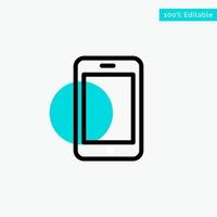 Cell Mobile Phone Call turquoise highlight circle point Vector icon