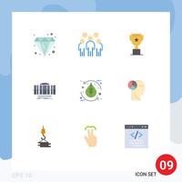 Mobile Interface Flat Color Set of 9 Pictograms of technology axis person vertical reward Editable Vector Design Elements