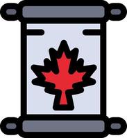 nota otoño canadá hoja color plano icono vector icono banner plantilla