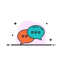 Chat Chatting Conversation Dialogue  Business Flat Line Filled Icon Vector Banner Template