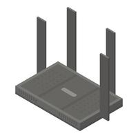 Router icon, isometric style vector