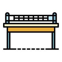 Ping pong table front view icon color outline vector